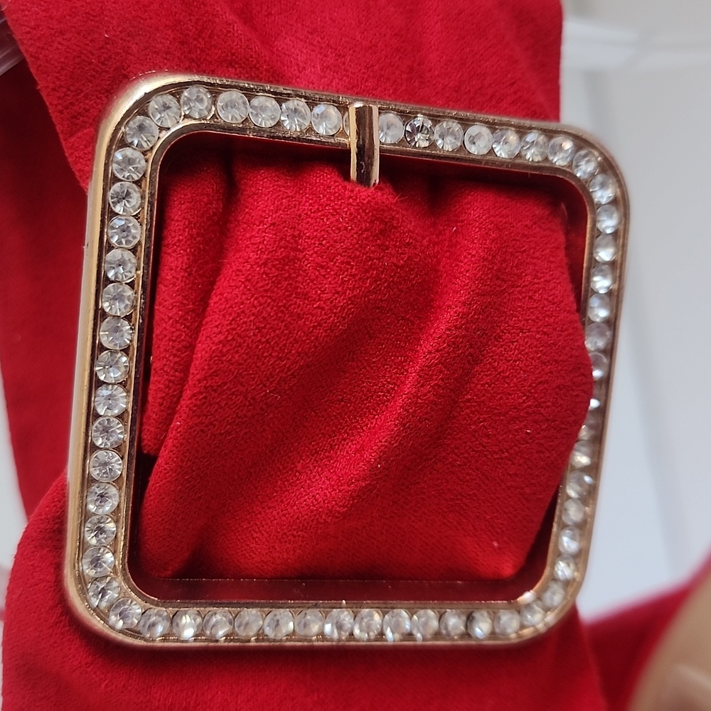New in the Box - Formal Stiletto Heels w/ Gold Color Buckle & Rhinestones - Picture 8 of 11